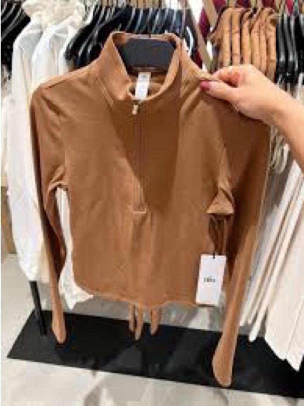 ALO Yoga Camel Half-Zip Turtleneck Pullover alosoft small - Picture 2 of 4